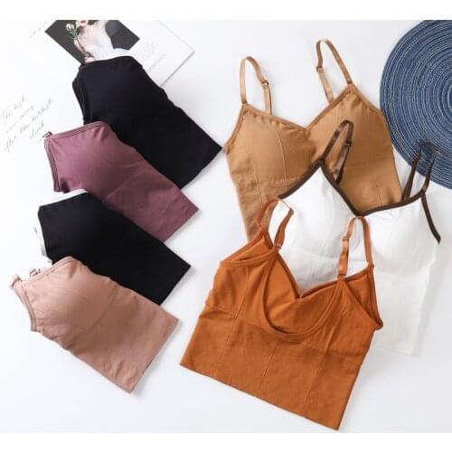 Women Bandeau Top Sexy Crop Tops Bra Female Streetwear Sleeveless Seamless Sports Bra Crop Camis Top Tee Basic Tank Tube Top