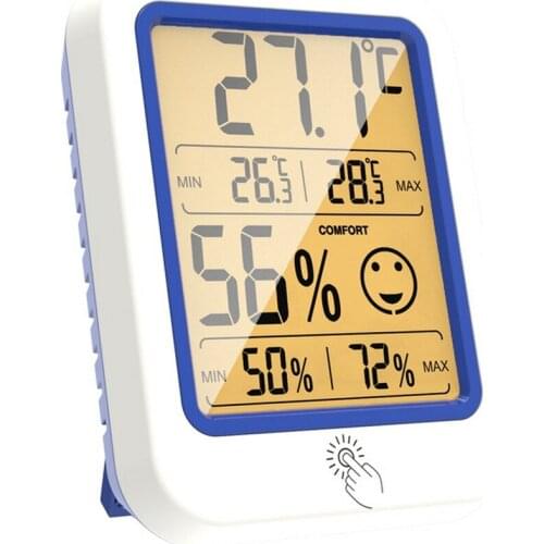 LCD Electronic Digital Temperature Humidity Measuring Meter Thermometer Hygrometer Backlight Home Indoor Weather Station