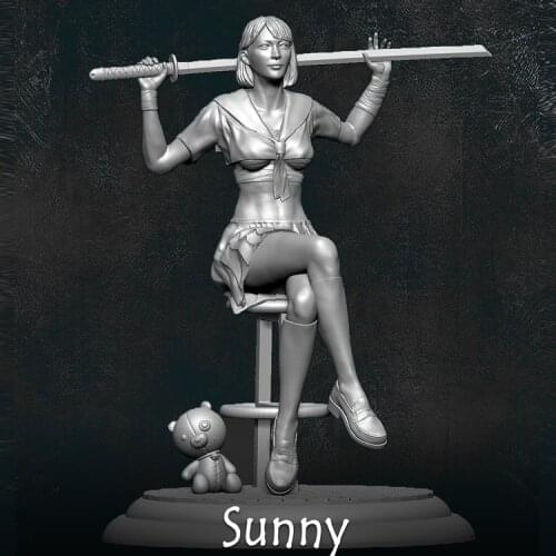 1/35 Resin Model figure GK Sunny, Female warrior, Unassembled and unpainted kit