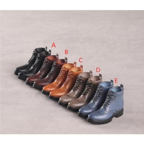 Scale 1/6 Shoes RED WING SK009 Mens Soldier Retro High-top Motorcycle For 12 Inch Doll Figure Accessories