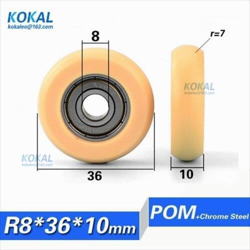 [R0836-10]Free Shipping 10PCS 608zz bearing POM round type bearing wheel roller outer diameter 36MM tool bearing wheel 0836T
