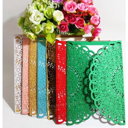 10pcs Wedding Invitations Laser Cutting Invitation Card for Wedding Blank Inner Sheet Hollow Birthday baby shower Invitations 8z