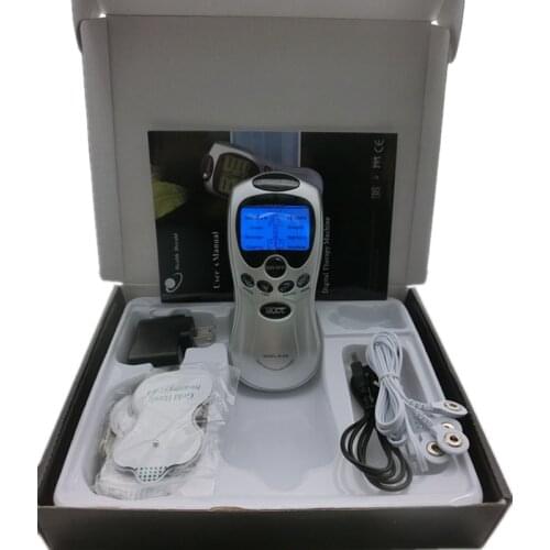 8 Modes Digital Therapy Body Massage Machine Slimming Pulse Muscle Stimulator Gua Sha Accupuncture Massager 4 Electrodes Pads