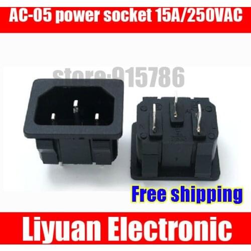 Free shipping AC-05 power outlet / connector / plug / socket / Interface / 15A - 250VAC / copper power socket
