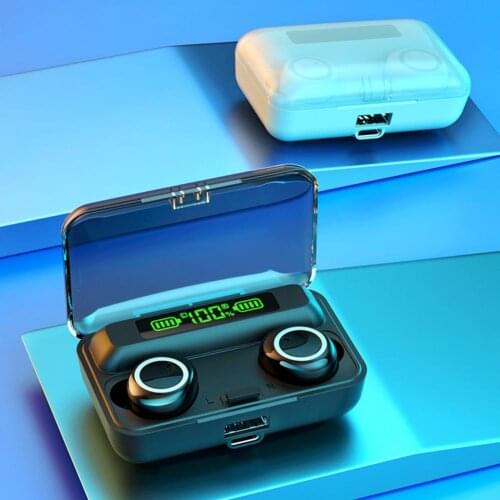 F9-3 Bluetooth Earbuds Digital Display Stable Transmission Ergonomic TWS Fingerprint Touch Headset for Home