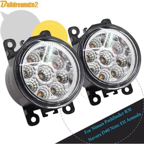 Buildreamen2 For Nissan Armada Pathfinder R51 Navara D40 Note E11 Car LED Light Lamp Fog Light DRL Daytime Running Light H8 H11