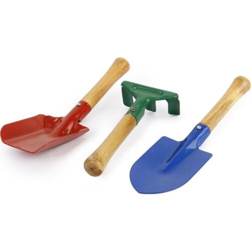 HOT SALE 3Pcs Outdoor Garden Tools Set Rake Shovel Playset Kids Beach Sandbox Toy