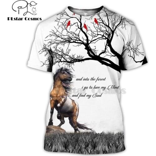 2020 New Fashion Men tshirts 3D Print t shirt Animal horse horserace Creative Art t shirt tees shorts sleeve Apparel Unisex -3