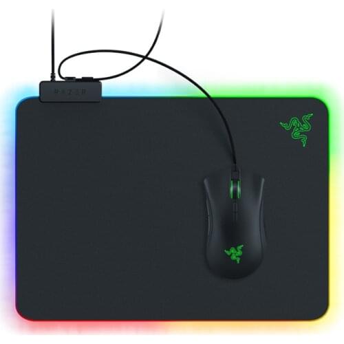 Razer Firefly Hard V2 RGB Gaming Mouse Pad: Customizable Chroma Lighting - Built-in Cable Management - Non-Slip Rubber Base