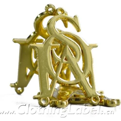 Custom metal labels for bag, clothing, shoes, hollowed out logo, zinc alloy material, letters shape , accept small order