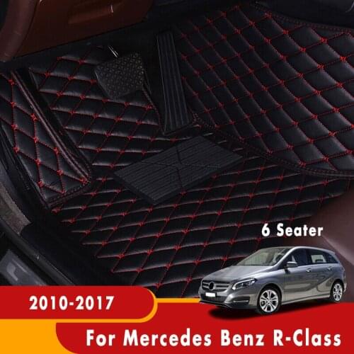 Custom Car Floor Mats For Mercedes Benz R-Class 2017 2016 2015 2014 2013 2012 2011 2010 (6 Seater) Leather Auto Styling Carpet