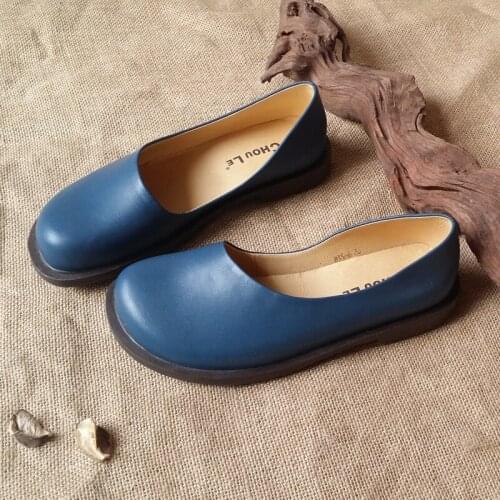 Autumn Fashion Flat Women Shoes Genuine Leather Casual Sneakers Shoes Slip On Round Toe Breathble Comfortable soft women shoes