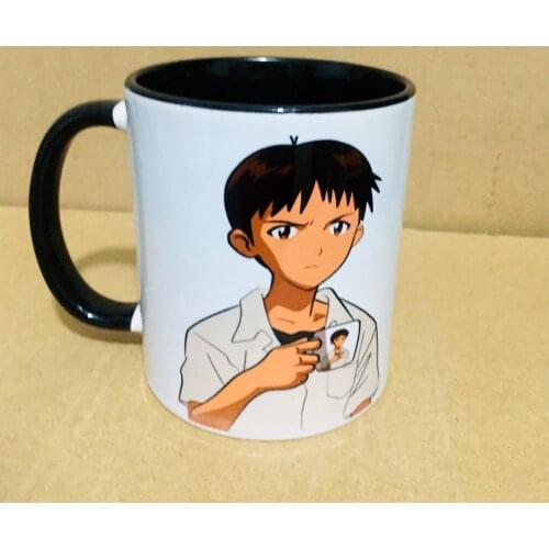 Shinji Holding A Mug Cute Anime Breathable Male 11oz High Quality Creative Design Top Promotion Mug Cup Christmas Friends Gift