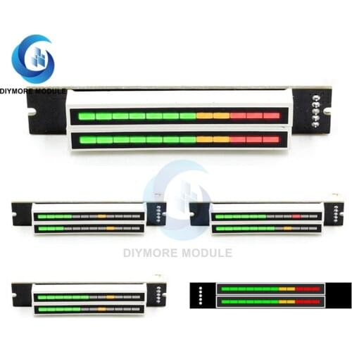 Mini Dual 12-bit LED Music Level Indicator Module Adjustable Light Speed VU Meter Stereo Amplifier Board with AGC Mode Diy Kit