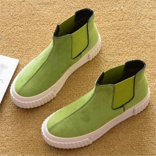 Fashion Autumn Women Chelsea Boots Thick Sole Leopard Winter Warm Thick Plush Womens Booties Female Suede Ankle Botas