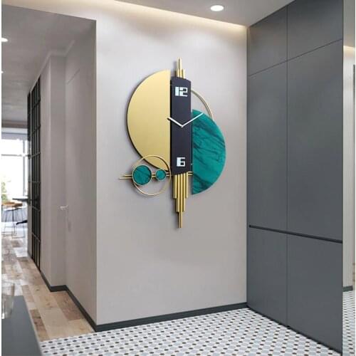 Nordic Wrought Iron Wall Clocks Wall Ornaments Store Porch Mute Clock Wall Sticker Decoration Home Livingroom Wall Mural Crafts