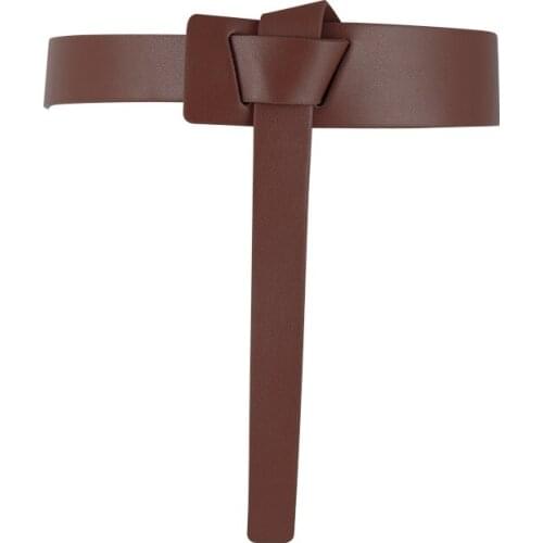 Cowskin Women Waist Belt Knotted Corset Soft Genuine Leather Waistbands Shirt Party Fashion Solid Accessories Wide Leisure Dress