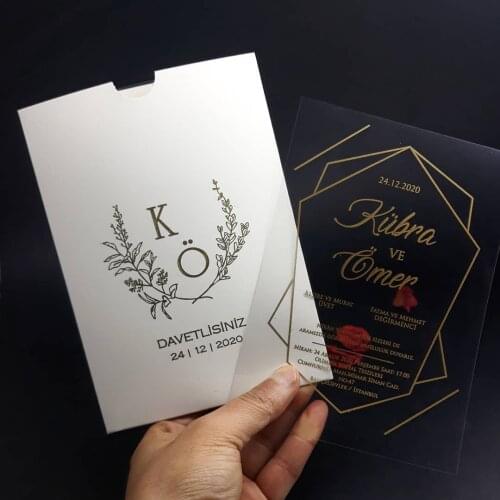 50 pieces wedding invitation stripes plain transparent card