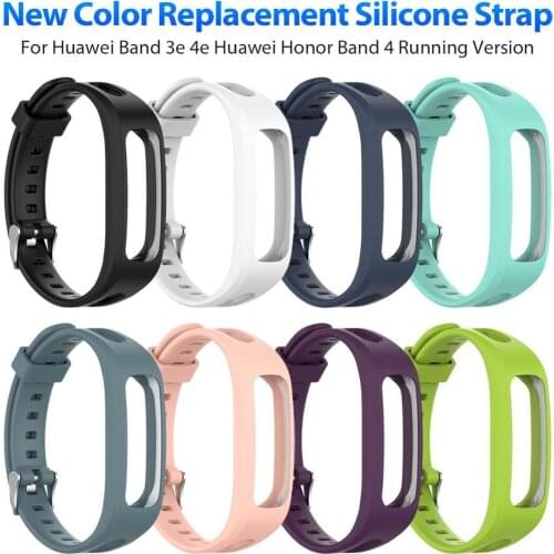 New Arrival Replacement Silicone Strap Watch Band for Huawei Band 3e Huawei Honor Band 4 Running Version Smart Watch Bracelet