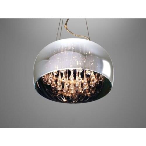 Black Iron Luxury Circular Creative Modern Pendant Light Crystal Fashion Lamps Led Chiip For Dinging Room Bar Home Lighting