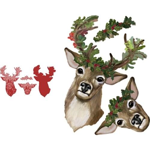 Christmas theme reindeer New Metal Cutting Dies & Stamps Scrapbook Dariy Decoration Stencil Embossing Template DIY Greeting