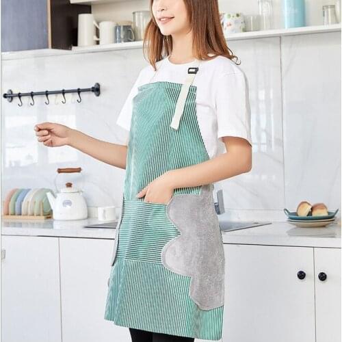 Hand Towel Apron Oxford Unisex Halter Neck Apron Kitchen Chef Apron