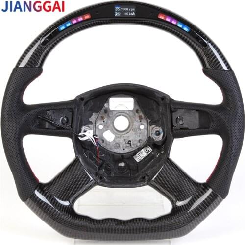 Steering Wheel Fit For Audi S4 A5 A6L A6 2008-2010 Models 100% Carbon Fiber LED Shift Racing Wheel 2009-2011 models