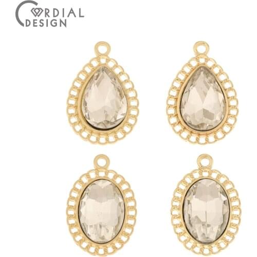 Cordial Design 100Pcs Jewelry Accessories/DIY Pendant/Drop Shape/Hand Made/Jewelry Findings & Components/Rhinestone Charms