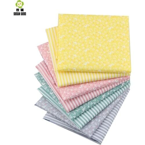 Shuanshuo Small Floral Patchwork Fabric Tissue Cloth Of Handmade DIY Quilting Sewing Baby&Children Sheets Dress 40*50cm 8pcs/lot