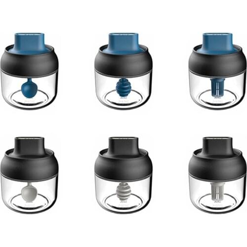 280ml Glass Spice Bottle Oil Bottle With Brush Condiment Storage Container Seasoning Bottle Honey Jar With Spoon Kitchen Supply