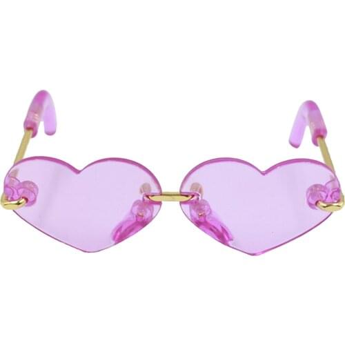 Stylish Metal Frame Glasses Heart-shaped Sunglasses For 12 inch Blythe Girl Accessory