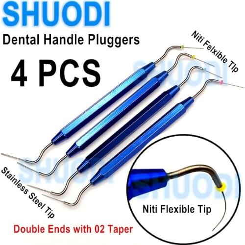 4pcs Dental Hand Pluggers NITI Flexible Tip Dentist Endodontic Instruments Fill Obturation Endo Materials Dental Probe