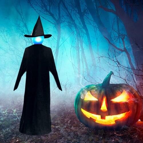 Light-Up Witches with Stakes Halloween Decorations Outdoor Holding Hands Screaming Witches Sound Activated Sensor Decor
