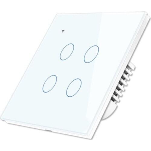 WSFS Hot WiFi Smart Wall Light Press Panel Switch, Smart Phone Remote Control, Compatible for Alexa and for Google Assistant, No