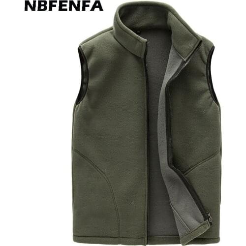 Men Autumn Winter Casual Fleece Vest Windproof Sleeveless Jacket Thick Warm Waistcoat Outwear Thermal Soft Polar Vest Male LX156