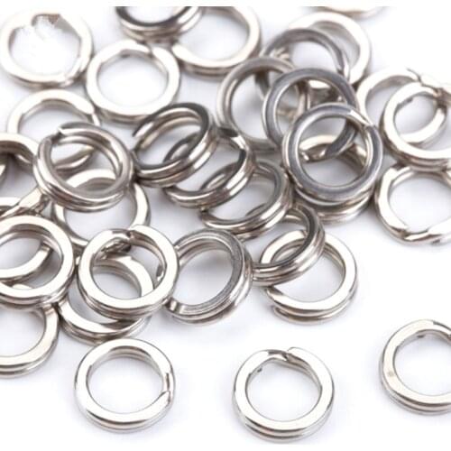 10pcs Fishing Rings Stainless Steel Connecting Ring Fishing Accessories Split Rings High Quality Strengthen Solid Ring Lure