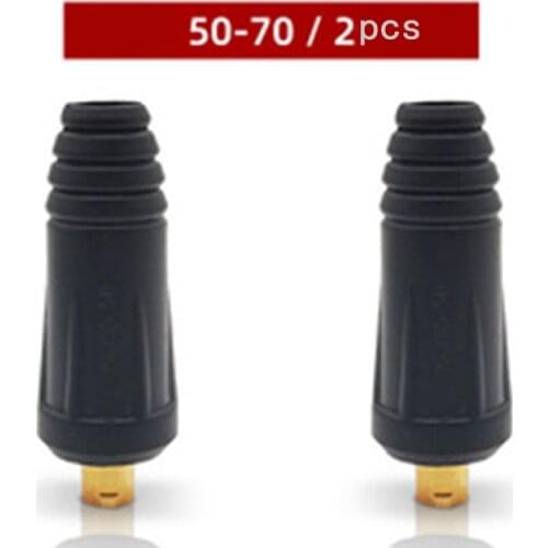2pcs DKJ50-70 Welding Cable Male Connector Plug Welder Quick Fitting Male Cable Connector Plug Welding Machine 400A