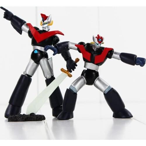 2pcs/Lot Mazinger Z Figure Toys Koji Kabuto Mechanical Beasts Robot with Sword Weapon Collectible Model Dolls