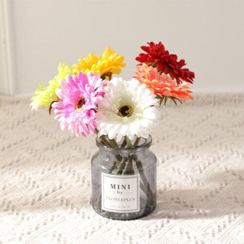 2Pcs/Pack Artificial Small Chrysanthe Little Daisy Silk Flowers DIY Wedding living Room Home Garden Decoration Fake Flower