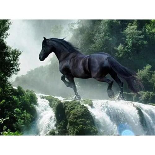 2021 5D Diamond Painting New Animals Horse Diamond Mosaic Landscape Rhinestone Cross Stitch Kit Gift