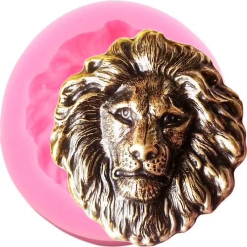 3D Lion Head Silicone Mold Animals Chocolate Gumpaste Moulds Cupcake Topper Candy Resin Clay Molds Fondant Cake Decorating Tools