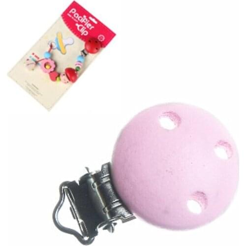 5Pcs Pacifier Clip Pink Baby Style Wood Baby Pacifier Clip Garter Clips Holders Infant babies' Soother Metal Suspender Clips