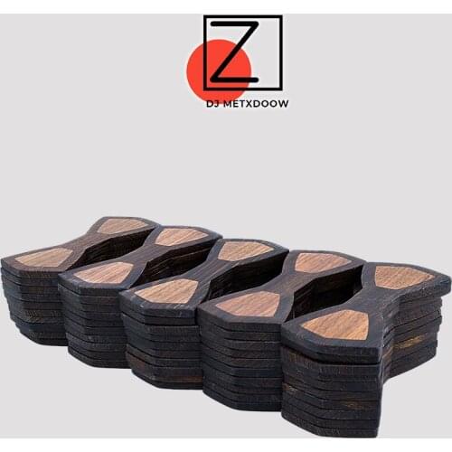 Semi-manufacture 50 PCS Splicing Wooden bow tie adults size 12cm*5cm Wenge black walnut