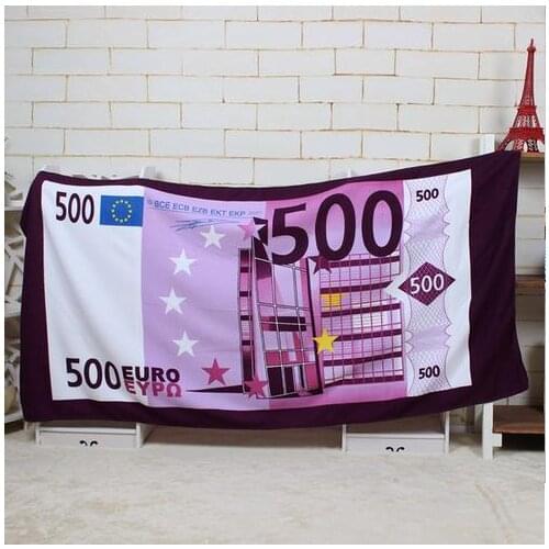 New High Absorbent Printed Euro Dollar Flag Microfiber Bath Beach Towels for Adults Large Men Towel Beach 70*140cm 14 type