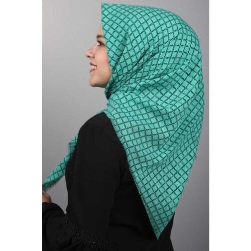 BAYSEM PATTERNED LINEN FLAMLI SCARF-DESEN-07-RENK-12