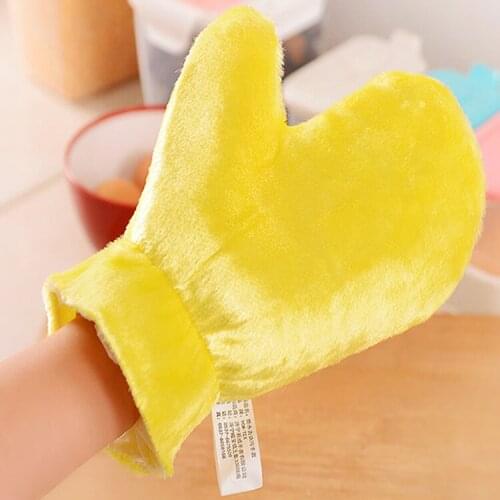 Freeshipping 3 pcs magical waterproof degreasing dishwashing glove artifact magic environmental natural wood fiber house glove