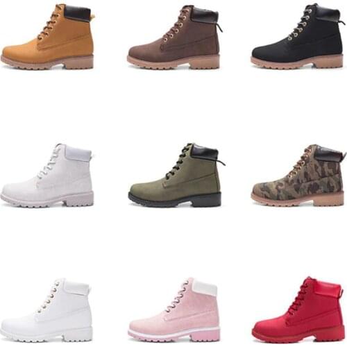 2021 Hot New Autumn Early Winter Shoes Women Flat Heel Boots Fashion Keep warm Womens Boots Brand Woman Ankle Botas Camouflage