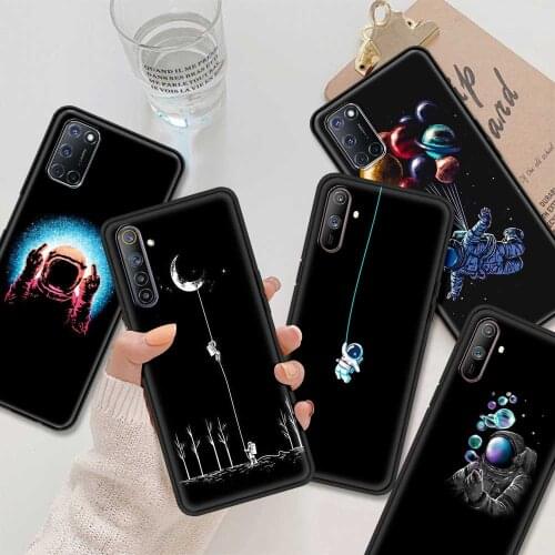 Space Moon Astronaut Phone Capa For Realme GT Neo 8 7 6 5 Pro V15 V13 C25 C21 C20 C15 X50 X7 Q2 XT Case