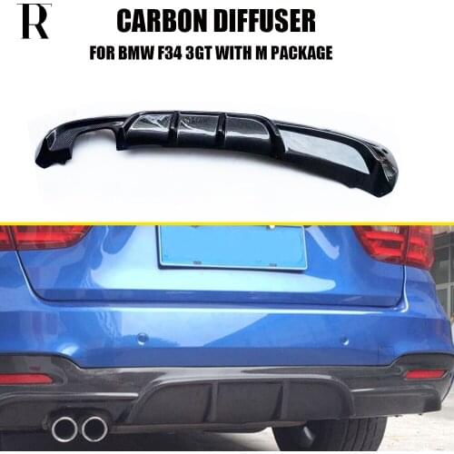 F34 GT Carbon Fiber Rear Bumper Diffuser Protector for BMW F34 320i GT 328i GT 335i GT with M Package 2012 - 2019