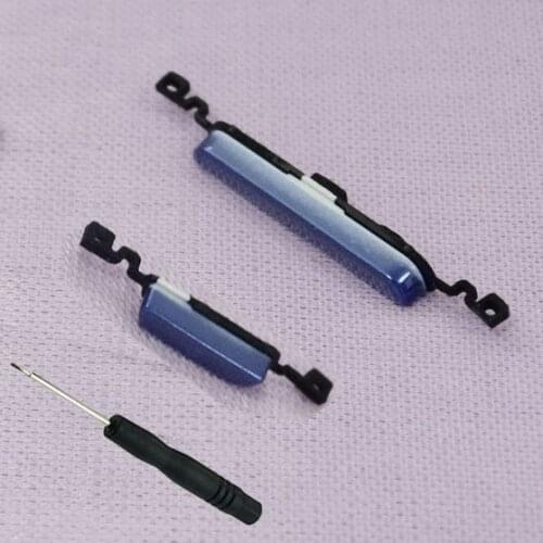 For Samsung Galaxy S3 mini GT-I8190 I8190 I8200 Phone Housing Frame Volume Power Button Blue Silver Side Key + Tool